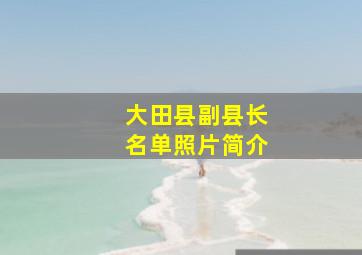 大田县副县长名单照片简介