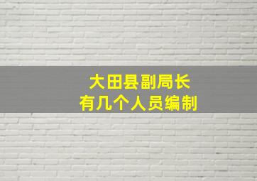 大田县副局长有几个人员编制