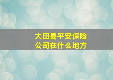 大田县平安保险公司在什么地方