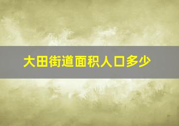 大田街道面积人口多少