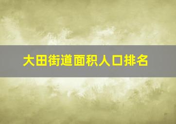 大田街道面积人口排名