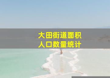 大田街道面积人口数量统计