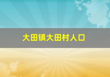 大田镇大田村人口