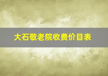 大石敬老院收费价目表