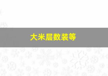 大米层数装等