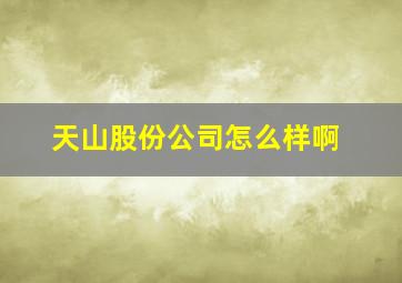 天山股份公司怎么样啊