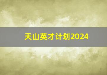 天山英才计划2024