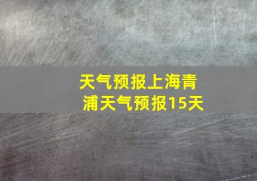 天气预报上海青浦天气预报15天