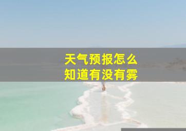 天气预报怎么知道有没有雾