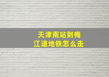 天津南站到梅江道地铁怎么走