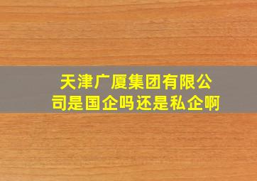 天津广厦集团有限公司是国企吗还是私企啊