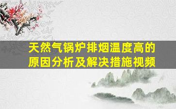 天然气锅炉排烟温度高的原因分析及解决措施视频