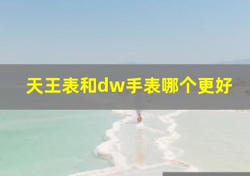 天王表和dw手表哪个更好