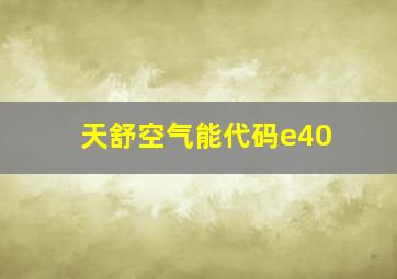 天舒空气能代码e40