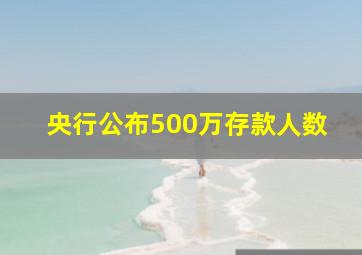 央行公布500万存款人数