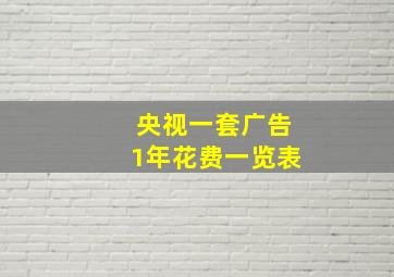 央视一套广告1年花费一览表