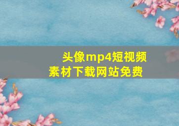 头像mp4短视频素材下载网站免费