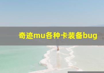 奇迹mu各种卡装备bug