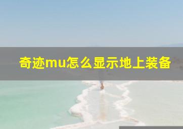 奇迹mu怎么显示地上装备