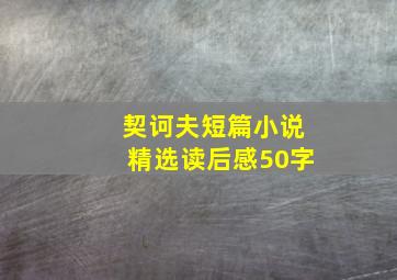 契诃夫短篇小说精选读后感50字