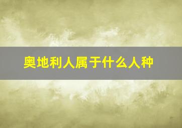 奥地利人属于什么人种