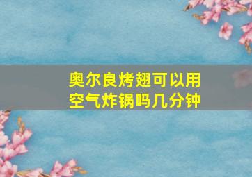 奥尔良烤翅可以用空气炸锅吗几分钟