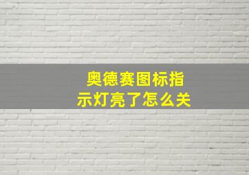 奥德赛图标指示灯亮了怎么关