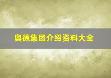 奥德集团介绍资料大全