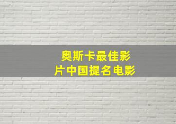 奥斯卡最佳影片中国提名电影