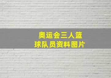 奥运会三人篮球队员资料图片