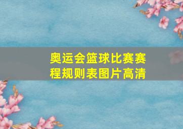 奥运会篮球比赛赛程规则表图片高清