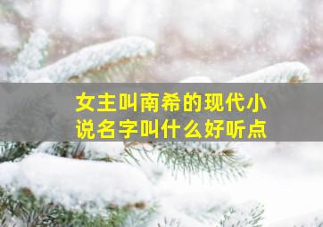 女主叫南希的现代小说名字叫什么好听点