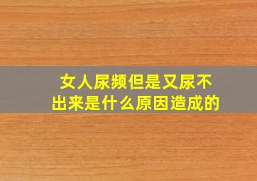 女人尿频但是又尿不出来是什么原因造成的