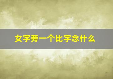 女字旁一个比字念什么