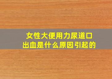 女性大便用力尿道口出血是什么原因引起的