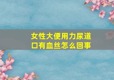 女性大便用力尿道口有血丝怎么回事