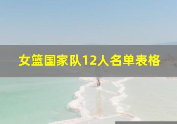 女篮国家队12人名单表格