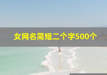 女网名简短二个字500个