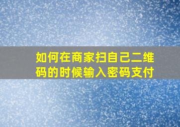 如何在商家扫自己二维码的时候输入密码支付