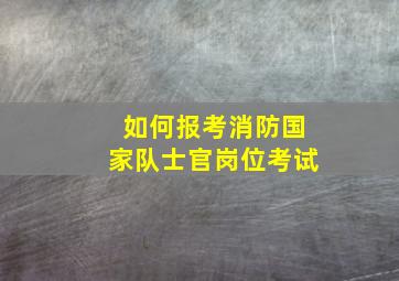 如何报考消防国家队士官岗位考试