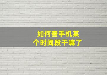 如何查手机某个时间段干嘛了