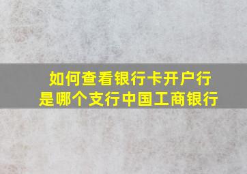 如何查看银行卡开户行是哪个支行中国工商银行