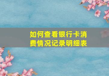 如何查看银行卡消费情况记录明细表