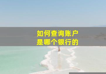 如何查询账户是哪个银行的