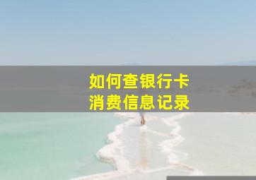 如何查银行卡消费信息记录