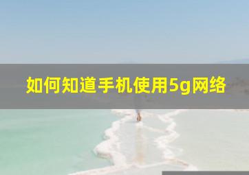 如何知道手机使用5g网络