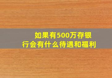 如果有500万存银行会有什么待遇和福利