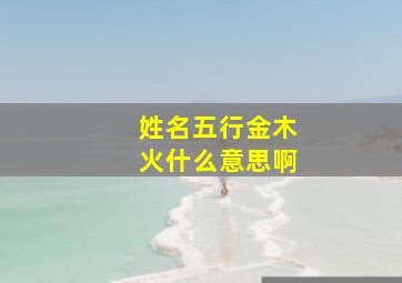 姓名五行金木火什么意思啊