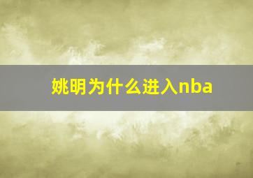 姚明为什么进入nba