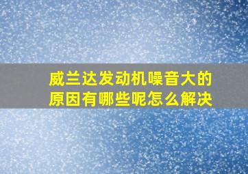 威兰达发动机噪音大的原因有哪些呢怎么解决